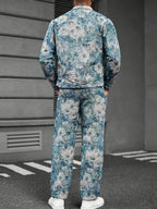 Herren jacken hosen set mit floralem muster