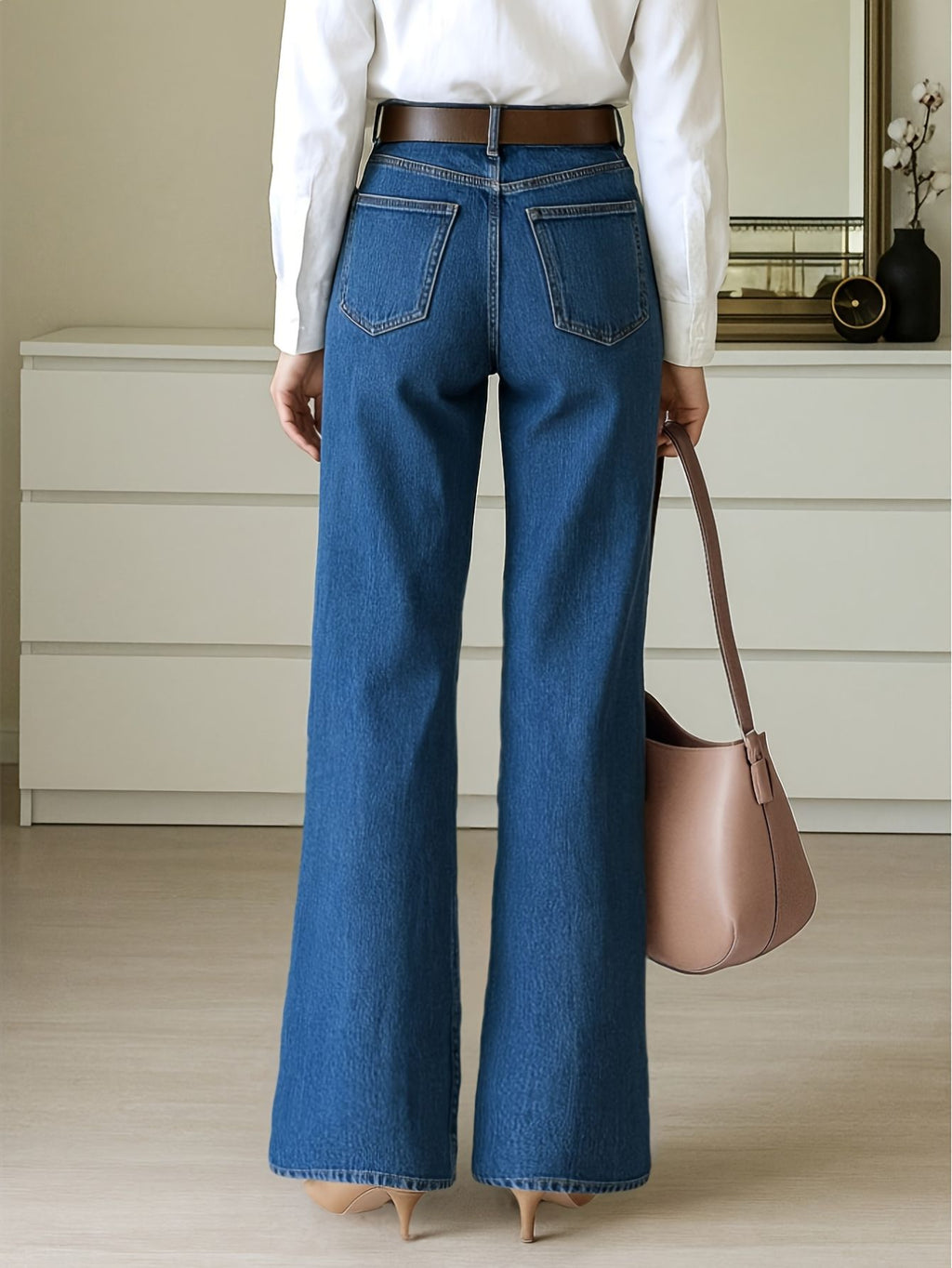 Damenjeans aus Stretch-Denim mit hoher Taille