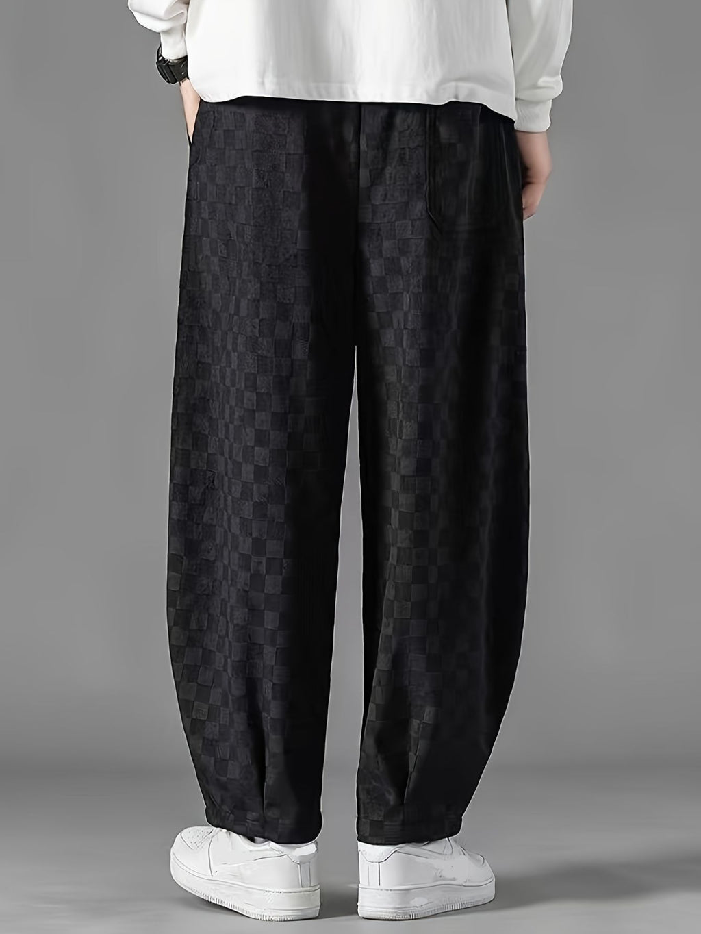 Herren checkerboard hose mit weitem bein