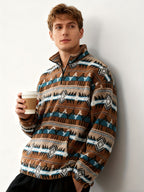 Herren gemusterter half-zip pullover
