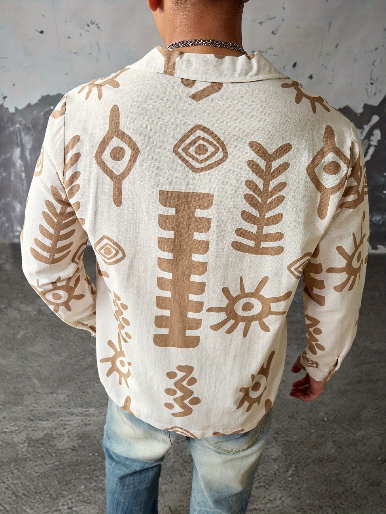 Herren hemd mit abstraktem print
