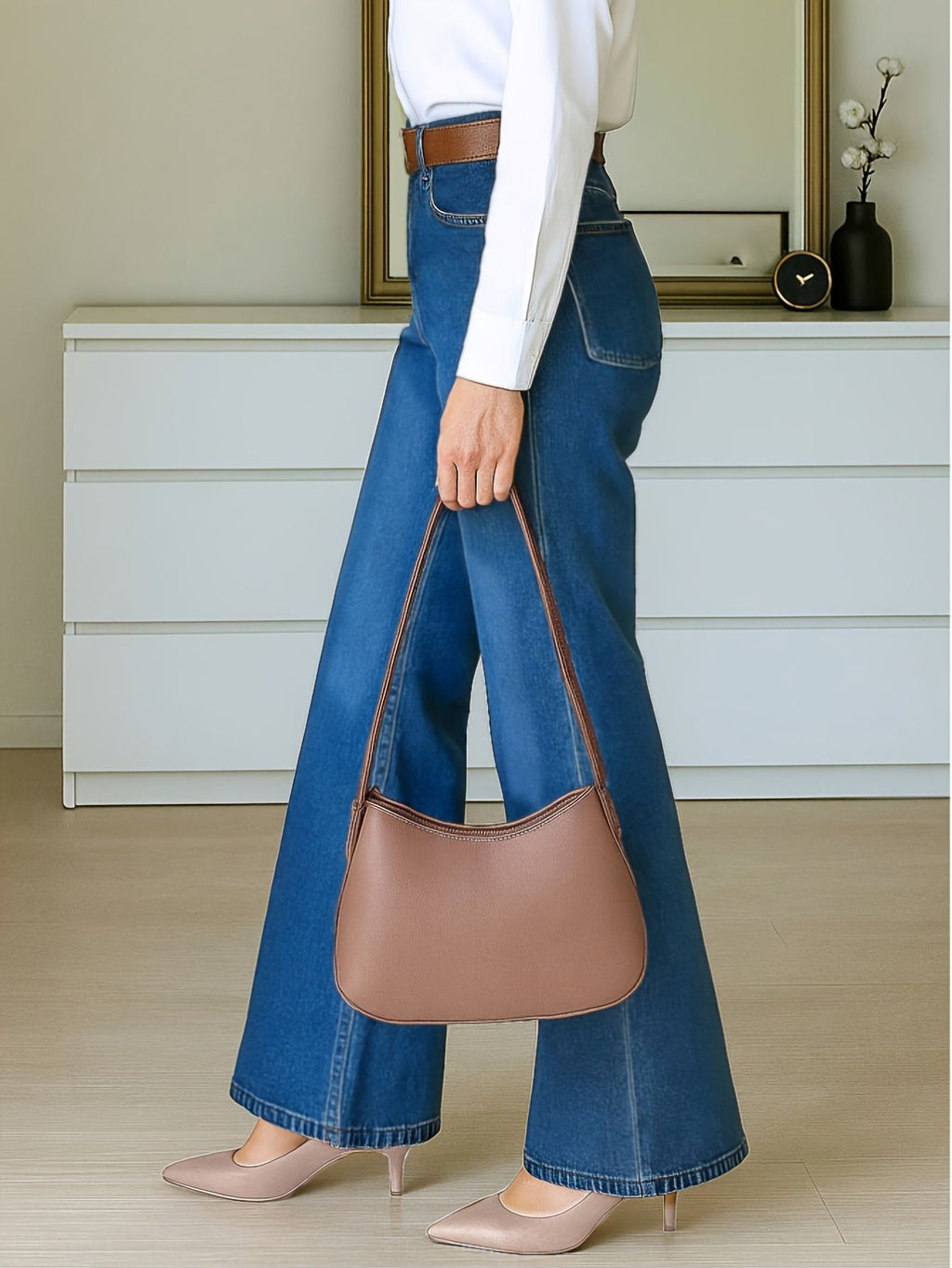 Damenjeans aus Stretch-Denim mit hoher Taille