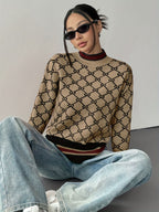 Damen Pullover mit geometrischem muster