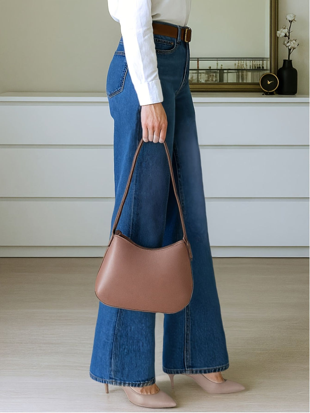 Damenjeans aus Stretch-Denim mit hoher Taille