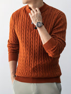 Herren kabelstrick pullover mit reißverschluss