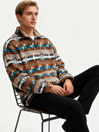 Herren gemusterter half-zip pullover