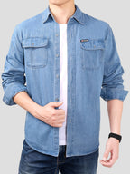 Herren lockeres langarm overshirt