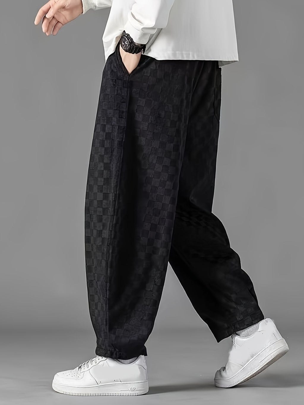 Herren checkerboard hose mit weitem bein