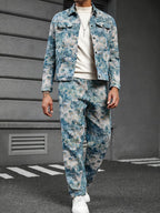 Herren jacken hosen set mit floralem muster