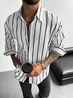 Herren gestreiftes langarmhemd