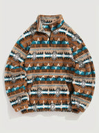 Herren gemusterter half-zip pullover