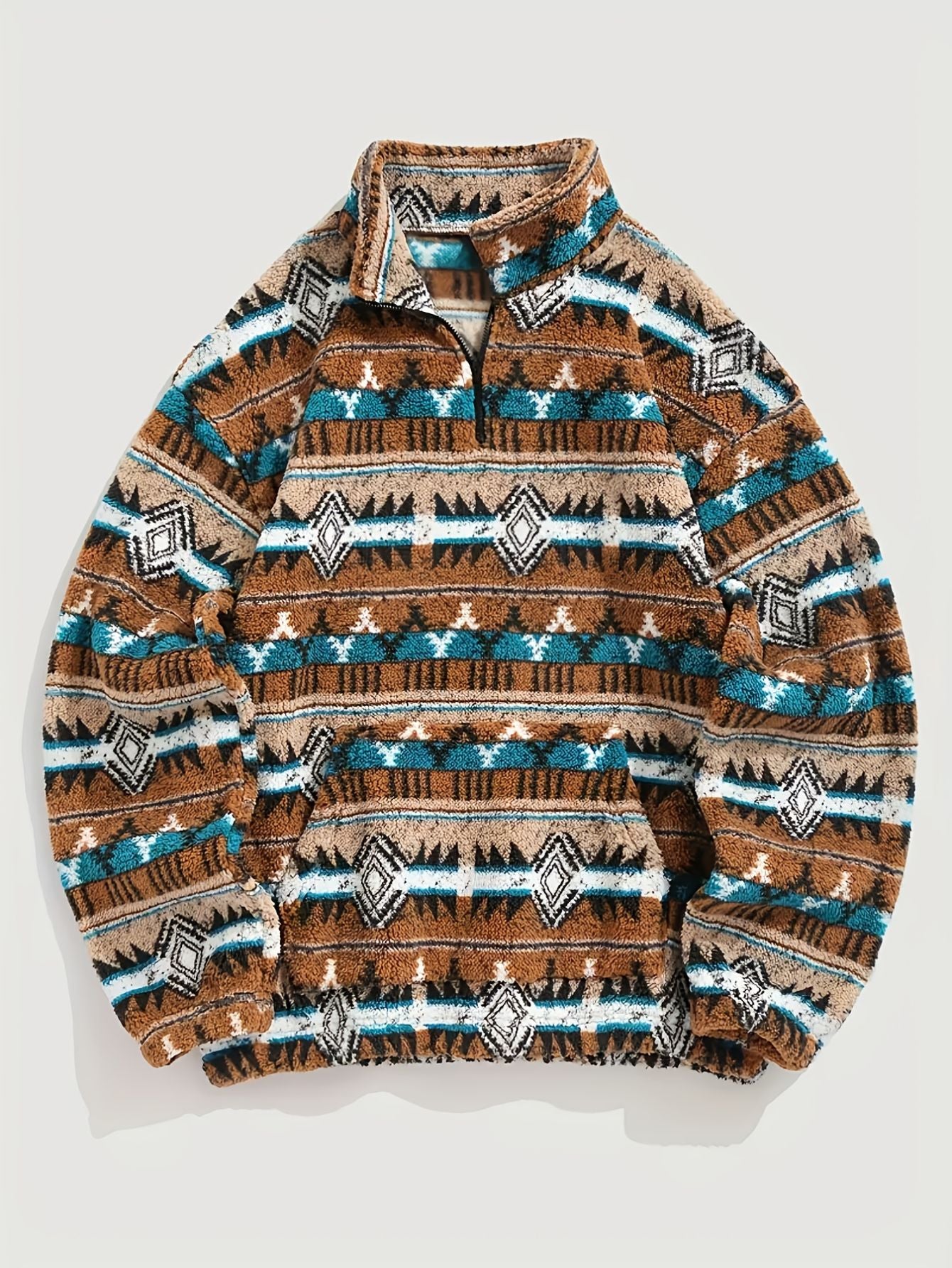 Herren gemusterter half-zip pullover