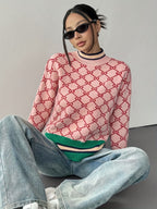 Damen Pullover mit geometrischem muster