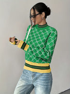 Damen Pullover mit geometrischem muster