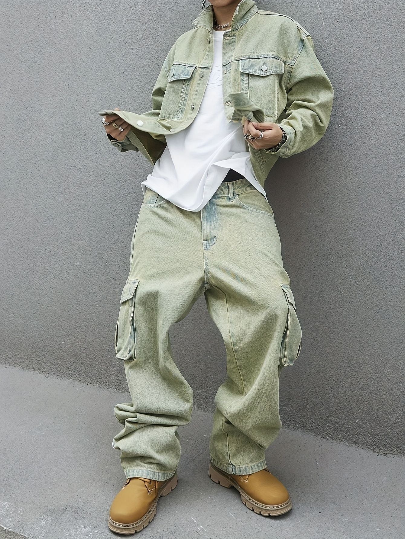 Herren retro outfit set mit taschen