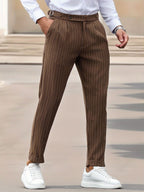 Herren gestreifte gerade hose
