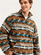 Herren gemusterter half-zip pullover