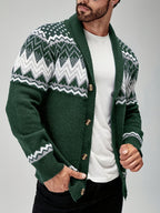 Herren cardigan mit geometrischem muster